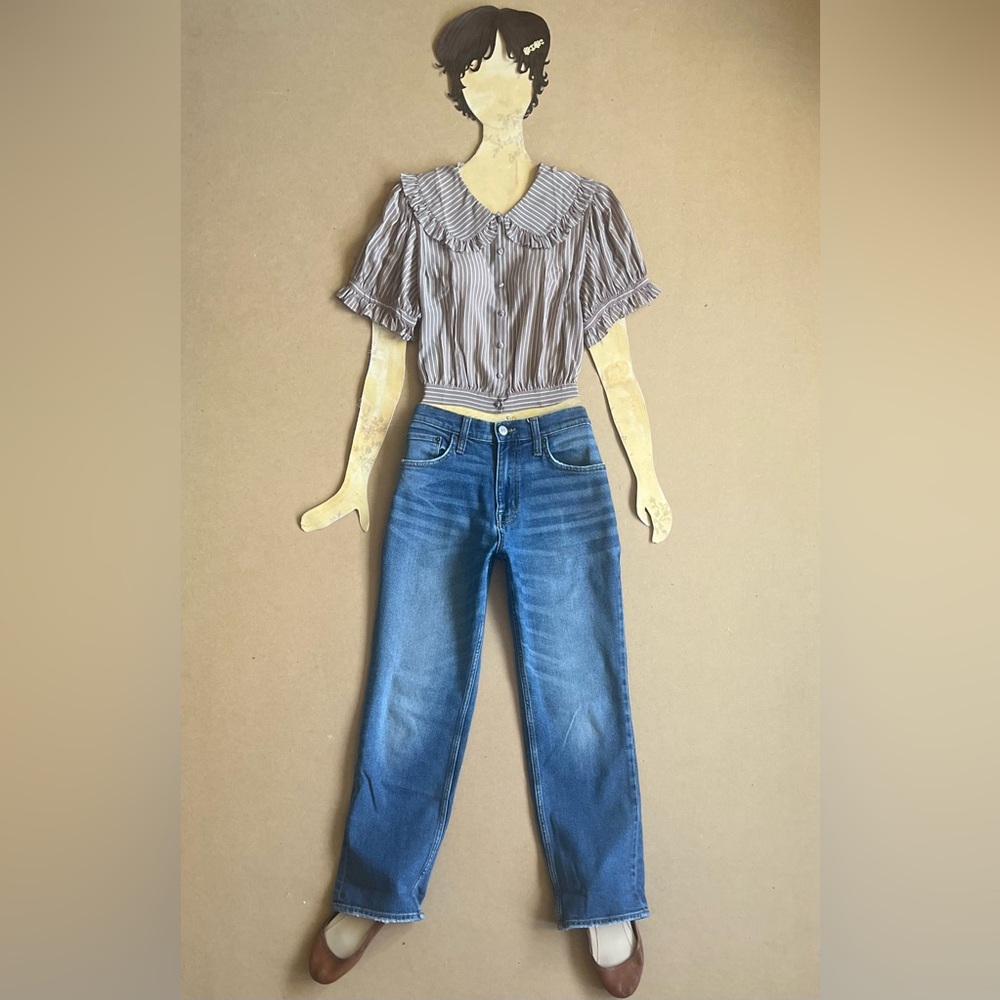 NWOT Doen Silk Sparrow Top  in Cream Seafarer Stripe size L